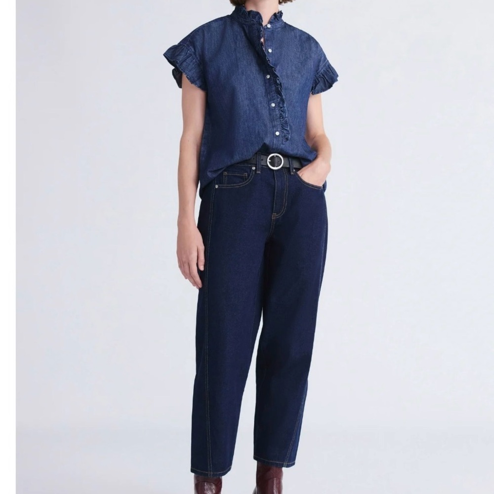 Free Assembly Women's  Barrel Ankle Jeans - Picture 2 of 9